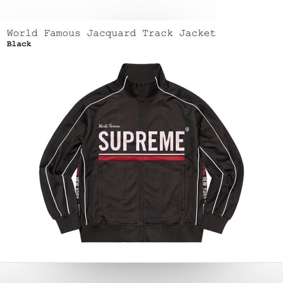 World Famous Jacquard Track Jacket “black” - Picture 3 of 5